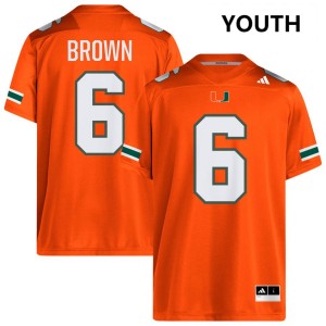 #6 CharMar Brown Miami Orange Youth Jersey 2025 College Football 317226-354