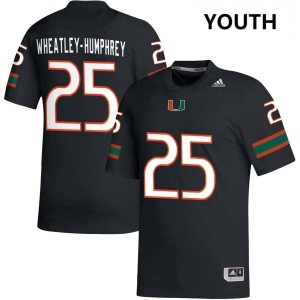 #25 Chris Wheatley-Humphrey UMiami Black Youth Jersey Embroidery College Football 932670-181
