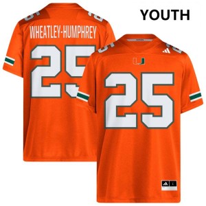 #25 Chris Wheatley-Humphrey Miami Orange Youth Jerseys Game College Football 744102-726