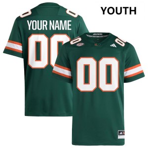 #00 Custom Miami Green Youth Jersey High School College Football 941236-950
