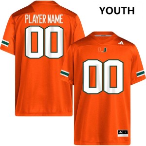 #00 Custom Miami Hurricanes Orange Youth Jersey High School College Football 627096-693