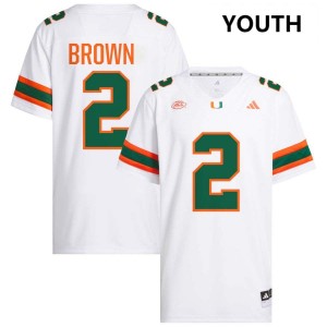#2 Damari Brown The U White Youth Jersey 2025-26 College Football 913597-345