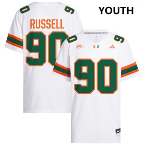 #90 Daylen Russell Miami White Youth Jerseys Alumni College Football 683331-271