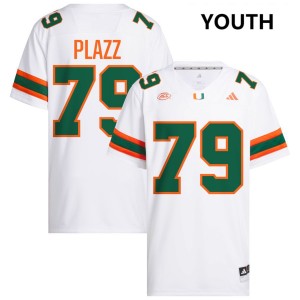 #79 Deryc Plazz Miami Hurricanes White Youth Jersey Limited College Football 873216-980