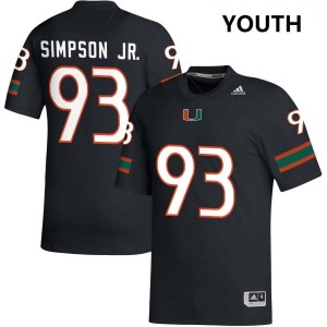 #93 Donta Simpson The U Black Youth Jerseys Stitched College Football 632193-339