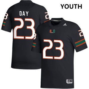 #23 Dylan Day UMiami Black Youth Jerseys NCAA College Football 498687-579
