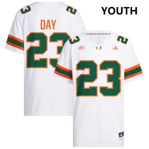#23 Dylan Day Miami White Youth Jerseys Player College Football 975396-222