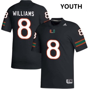 #8 Emory Williams Miami Hurricanes Black Youth Jersey Replica College Football 643734-560