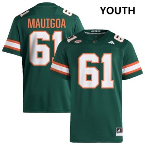 #61 Francis Mauigoa Miami Green Youth Jersey Player College Football 614995-133