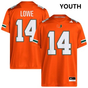#14 Hayden Lowe UMiami Orange Youth Jersey NCAA College Football 420858-331