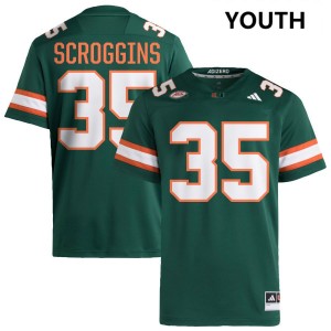 #35 Herbert Scroggins III Miami Hurricanes Green Youth Jerseys Replica College Football 814831-216