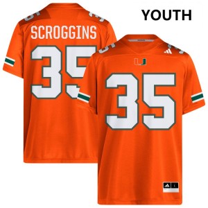 #35 Herbert Scroggins III The U Orange Youth Jersey Stitched College Football 489785-468