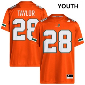 #28 Isaiah Taylor UM Orange Youth Jersey High School College Football 673406-458