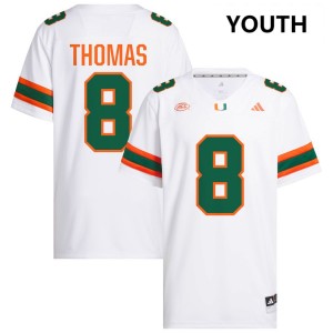 #8 Jakobe Thomas Miami White Youth Jerseys Player College Football 637231-693