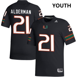 #21 Jaylin Alderman UMiami Black Youth Jersey 2025 College Football 891799-856