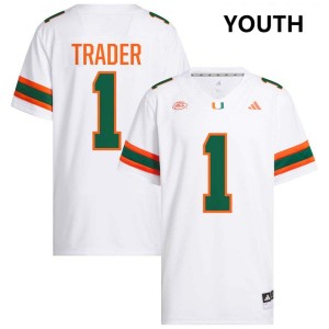 #1 Joshisa Trader The U White Youth Jersey Game College Football 259678-637