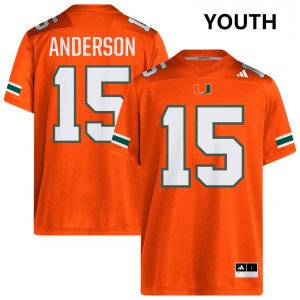 #15 Judd Anderson Miami Hurricanes Orange Youth Jersey Limited College Football 961422-680
