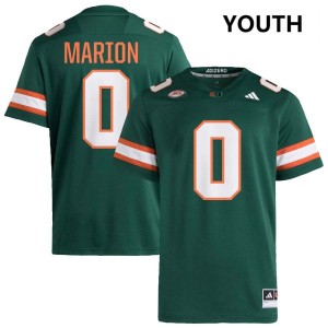 #0 Keelan Marion UMiami Green Youth Jerseys Game College Football 300596-585