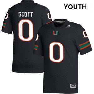 #0 Keionte Scott Miami Black Youth Jerseys Limited College Football 566431-734