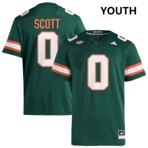#0 Keionte Scott UMiami Green Youth Jersey Player College Football 131892-482