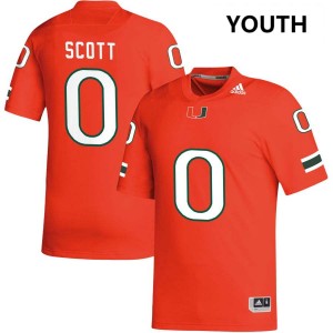 #0 Keionte Scott Miami Hurricanes Orange Youth Jersey Game College Football 458143-569