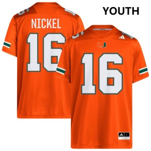 #16 Luke Nickel Miami Orange Youth Jersey 2025-26 College Football 578705-768