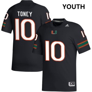 #10 Malachi Toney Hurricanes Black Youth Jersey High School College Football 508131-290