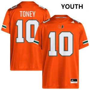 #10 Malachi Toney UM Orange Youth Jersey Limited College Football 942452-259
