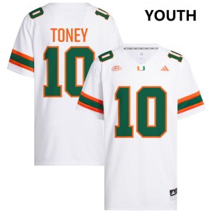 #10 Malachi Toney Miami White Youth Jerseys Official College Football 159018-259