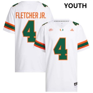 #4 Mark Fletcher Jr. The U White Youth Jerseys Embroidery College Football 182277-986