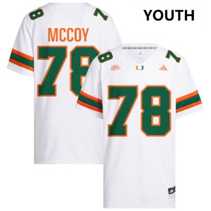 #78 Matthew McCoy University of Miami White Youth Jerseys University College Football 431792-178