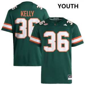 #36 Nick Kelly Miami Green Youth Jersey 2025 College Football 448990-127