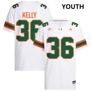#36 Nick Kelly UMiami White Youth Jerseys Alumni College Football 378862-470