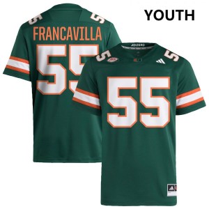 #55 Nino Francavilla Miami Green Youth Jerseys Official College Football 162498-919