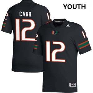 #12 Ny Carr Miami Black Youth Jerseys Official College Football 646455-558