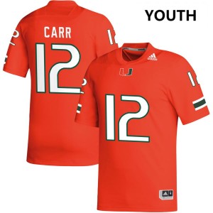 #12 Ny Carr University of Miami Orange Youth Jersey High School College Football 898728-525