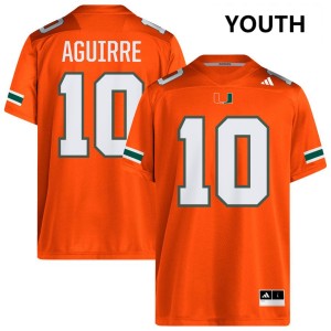 #10 Raul Aguirre Jr. UMiami Orange Youth Jersey 2025-26 College Football 535786-502