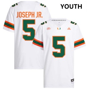 #5 Ray Ray Joseph Jr. UMiami White Youth Jersey High School College Football 730882-451