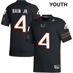#4 Rueben Bain Jr. Hurricanes Black Youth Jersey Limited College Football 740005-532