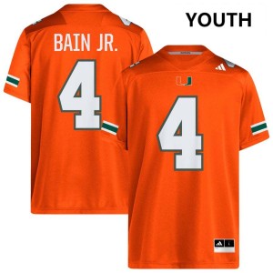 #4 Rueben Bain Jr. Miami Hurricanes Orange Youth Jersey 2025 College Football 408697-193