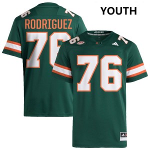 #76 Ryan Rodriguez Miami Hurricanes Green Youth Jerseys University College Football 687615-637