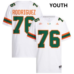 #76 Ryan Rodriguez UM White Youth Jersey Official College Football 390836-697
