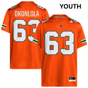 #63 Samson Okunlola Hurricanes Orange Youth Jersey High School College Football 549582-144
