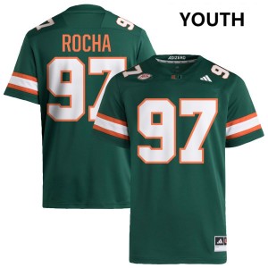 #97 Will Rocha Miami Hurricanes Green Youth Jerseys Embroidery College Football 913447-298