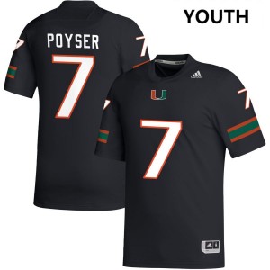 #7 Zechariah Poyser University of Miami Black Youth Jersey University College Football 815894-299